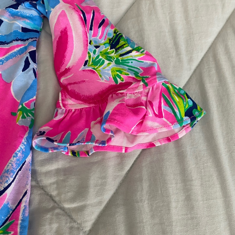 Lilly Pulitzer Pink and Blue Floral Kids Dress - Picture 4 of 4